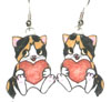 valentine cat earrings